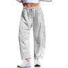 imageTARSE Womens Drawstring Sweatpants Loose Fit Pants Casual Wide Leg Pants Cotton Comfy Elastic Waist Joggers with Pockets