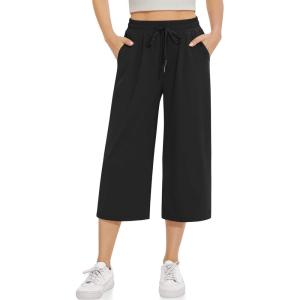 TARSE Women’s Straight Leg Sweatpants High Wasited Athletic Pants Workout Jogger Sweat Pants with Pockets- 29″/20″ Inseam(Black)