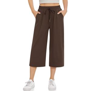 TARSE Women’s Straight Leg Sweatpants High Wasited Athletic Pants Workout Jogger Sweat Pants with Pockets- 29″/20″ Inseam(Dark Coffee)