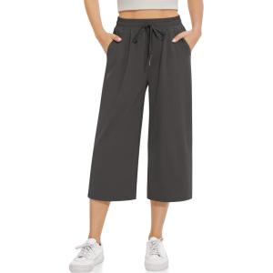 TARSE Women’s Straight Leg Sweatpants High Wasited Athletic Pants Workout Jogger Sweat Pants with Pockets- 29″/20″ Inseam(Dark Gray)