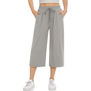 TARSE Women’s Straight Leg Sweatpants High Wasited Athletic Pants Workout Jogger Sweat Pants with Pockets- 29″/20″ Inseam(Light Gray)