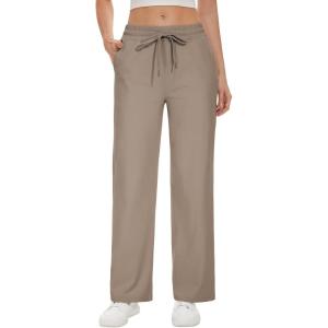 TARSE Women’s Straight Leg Sweatpants High Wasited Athletic Pants Workout Jogger Sweat Pants with Pockets- 29″/20″ Inseam(Milk Coffee)