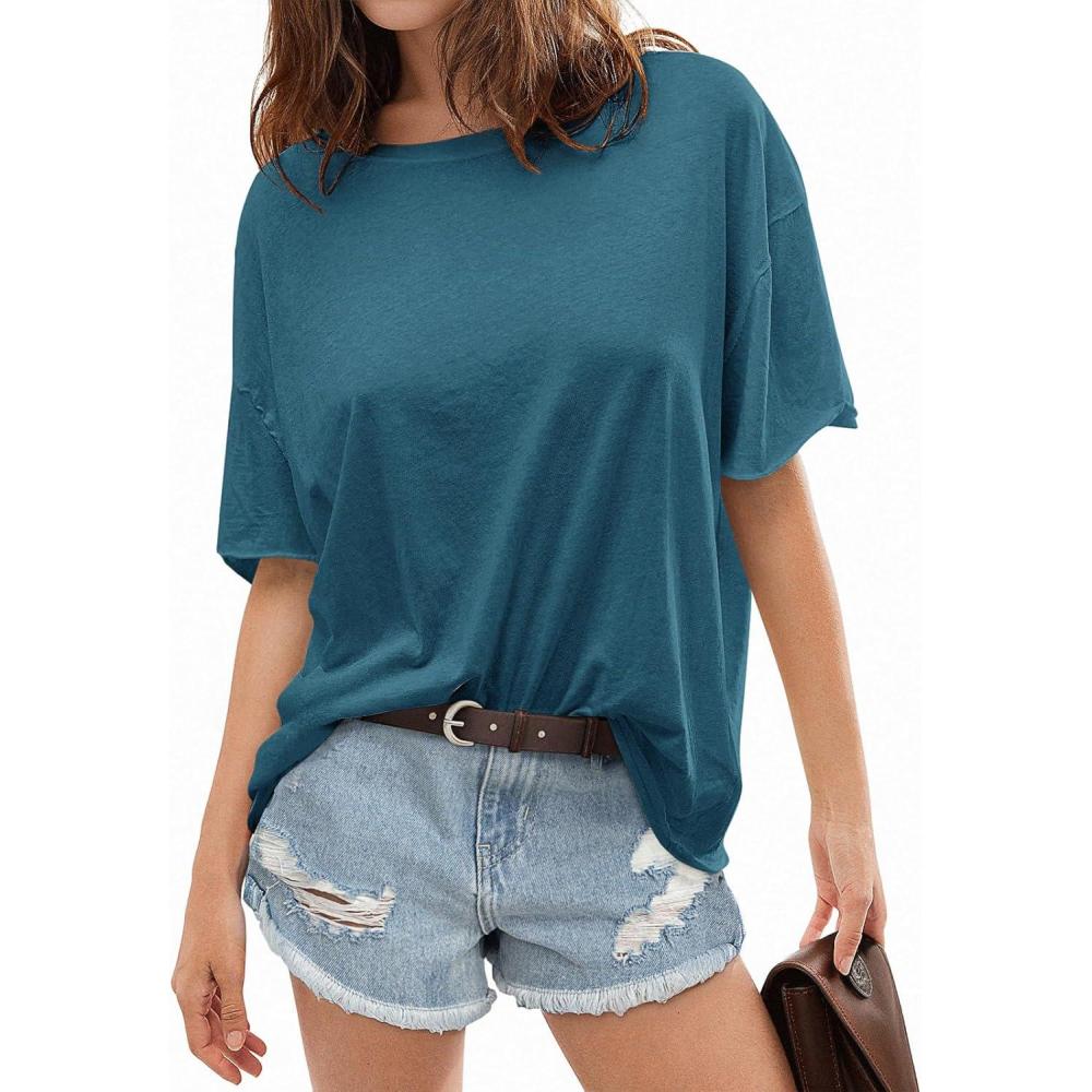 imageTARSE Plus Size Tshirts for Women Oversized Loose Fit Thick Baggy Tunic Shirts
