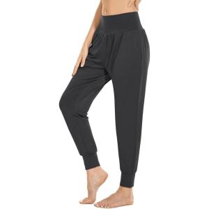 TARSE Womens Cozy Yoga Joggers Soft Comfy Pajama Pants for Women with Pockets Casual Lounge Pants(Dark Gray)