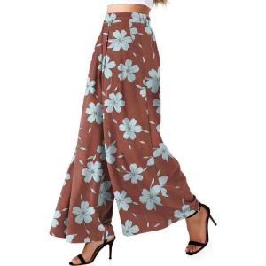 TARSE Women’s Linen Wide Leg Palazzo Pants 2026 High Waist Pleated Printed Flowy Work Casual Trousers with Pockets(Winebluefloral)