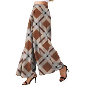 TARSE Womens Linen Palazzo Pants 2026 High Waist Wide Leg Printed Pleat Pants Woman Flowy Dressy Casual Pockets Trousers(Twillflangeorangegray)